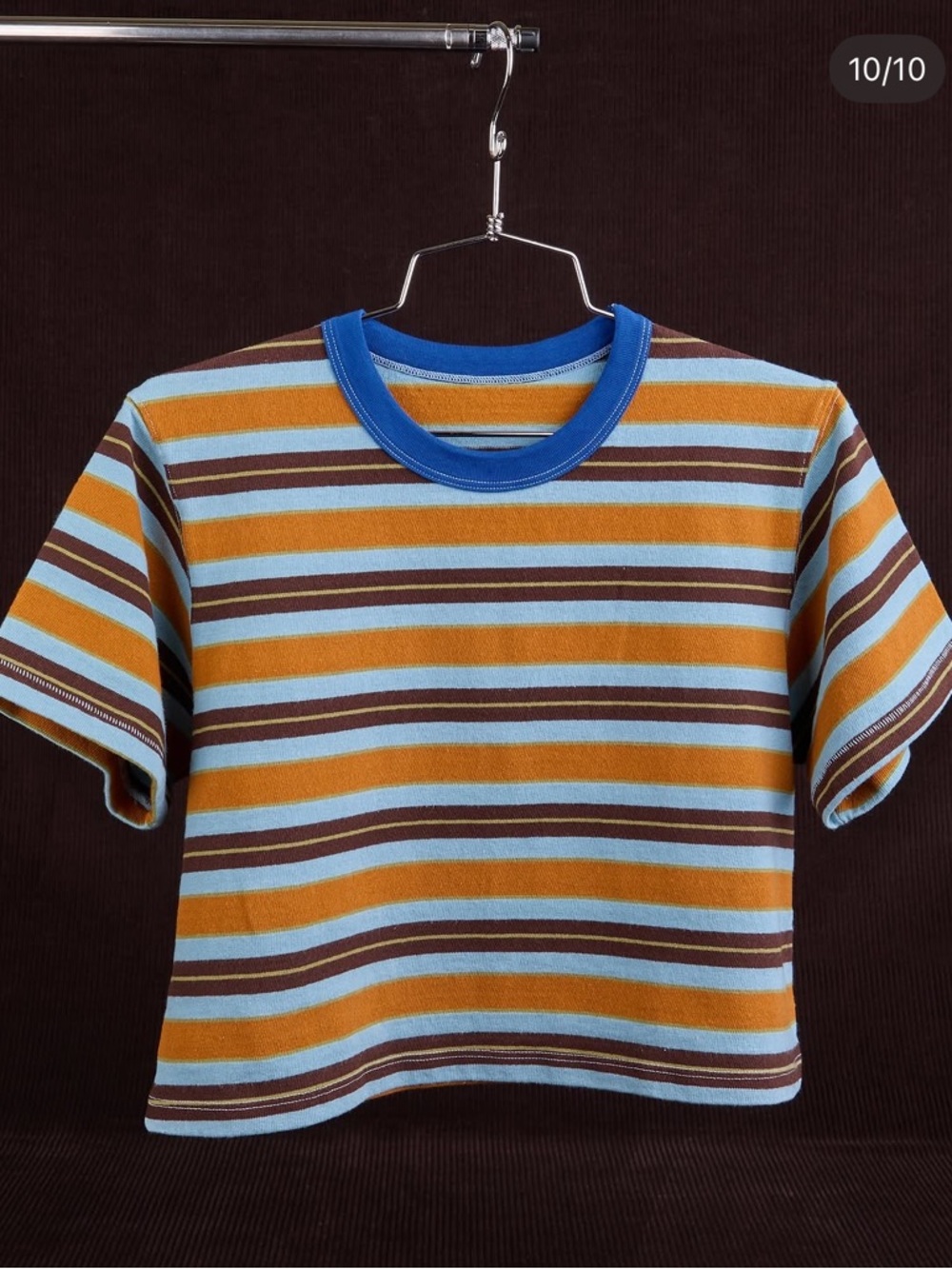TWO XL Cropped Burly Tees by Big Bud Press in Summer Stripe